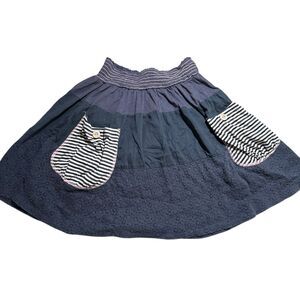 Woman’s Skirt Scrapbook Original Blue Gray Medium Boho